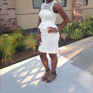 White peplum dress